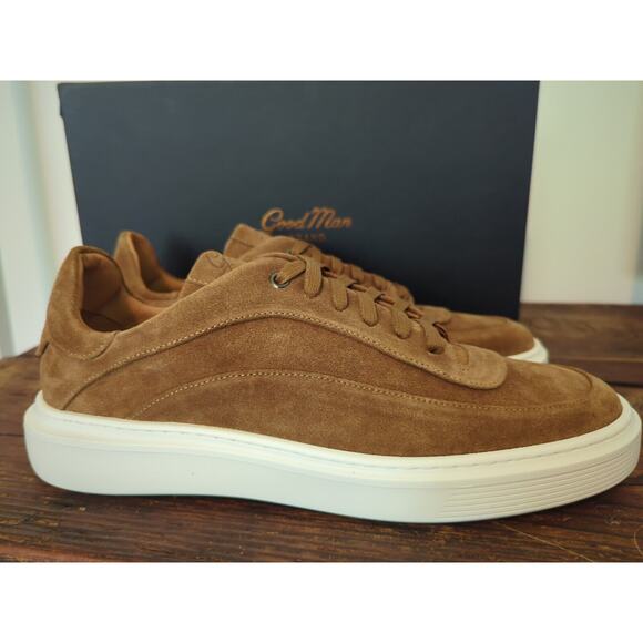 Good Man Brand Modern London Sneakers Snuff Brown Italian Suede Men's Size 9 - Picture 1 of 9
